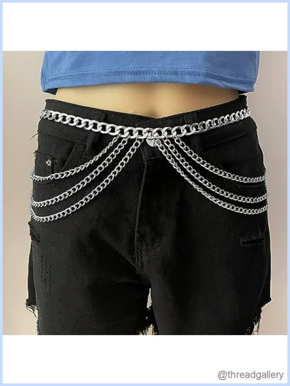 Multi-Layer Alloy Waist Chain Belt Adjustable Lobster Clasp